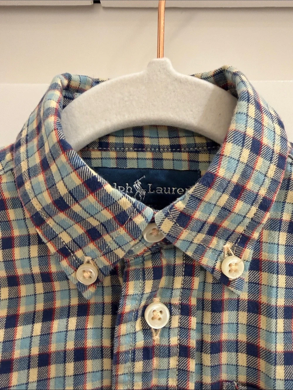 Ralph Lauren Plaid Long Sleeve Button Down Shirt 24M